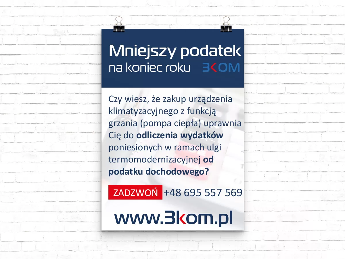 Projekt ulotki dla firmy 3KOM